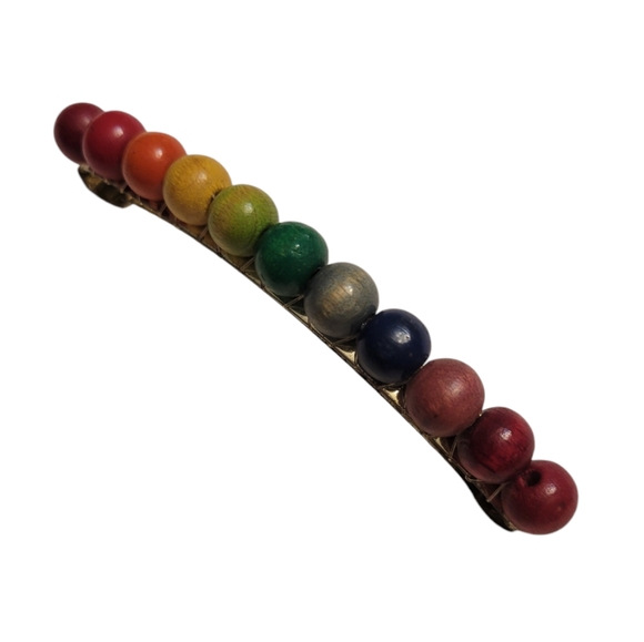 Vintage Rainbow Hair Barrette - Picture 2 of 6